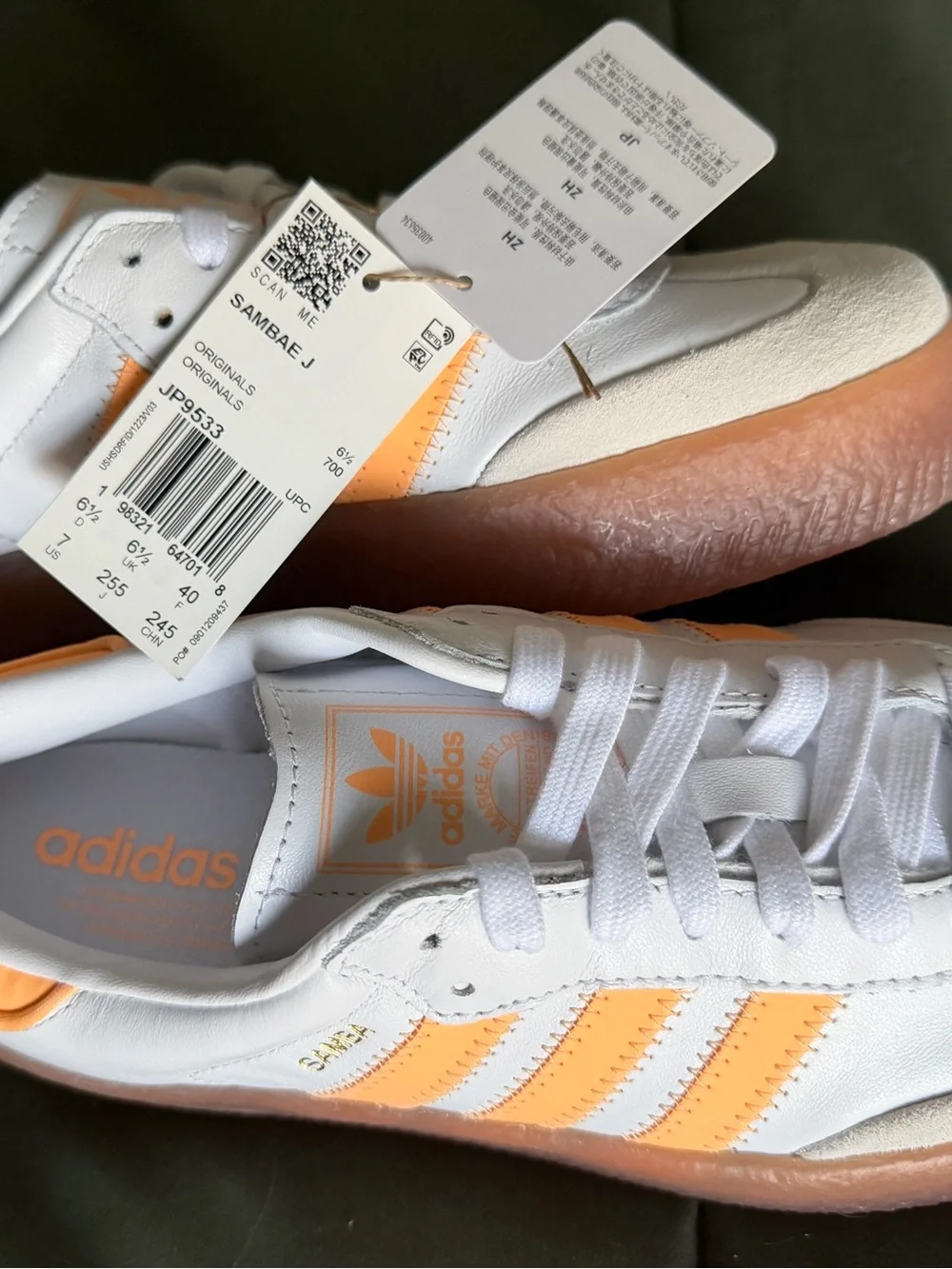 adidas Samba Women’s Sneakers in White and Peach